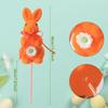 Fabric Foam Material Easter Rabbit Ornament Unbreakable Design Colorful Flocking Flocking Bunny Ornament Desktop Size