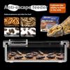 Pet Reptile Lizard Turtle Transparent Feeder Anti-Escape Food Bowl Worm Live Container Reptile Pet Bowls Feeder Pet Supplies