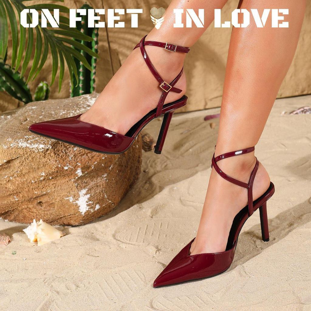 French Chic High-Heeled Slingback Sandals - Pointed Toe Stiletto Heels