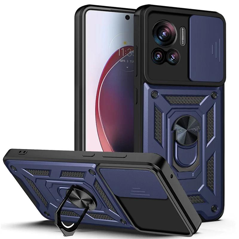 Coque For Motorola Moto Edge 30 40 Neo Ultra Lite Fusion S30 X30 Pro E13 Case Cover Push Window Lens Coverage Ring Bracket Etui
