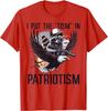Raccoon Eagle I Put Tism in Patriotism Graphic TShirt Casual Short Sleeve Men Cotton Tee