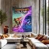RRatchet And Clank Game Tapestry Anime Tapestry Hippie Flower Wall Carpets Dorm Decor Wall Hanging Home Decor