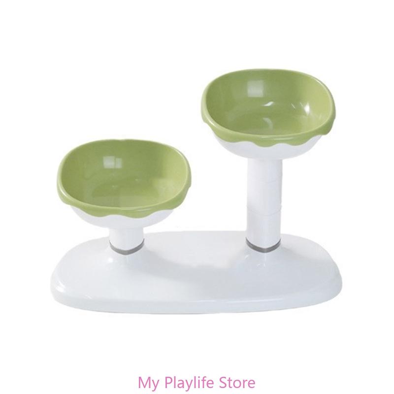 Regulable Pet Bowl Modern Feeding Station Double Bowl Cats and Water Bowl with Stand for Small and Miteltgro Dogs and Cats