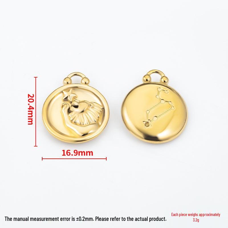 18k Gold Zodiac Pendants for DIY Luxury Jewelry - Small Accessories for Bracelets & Necklaces