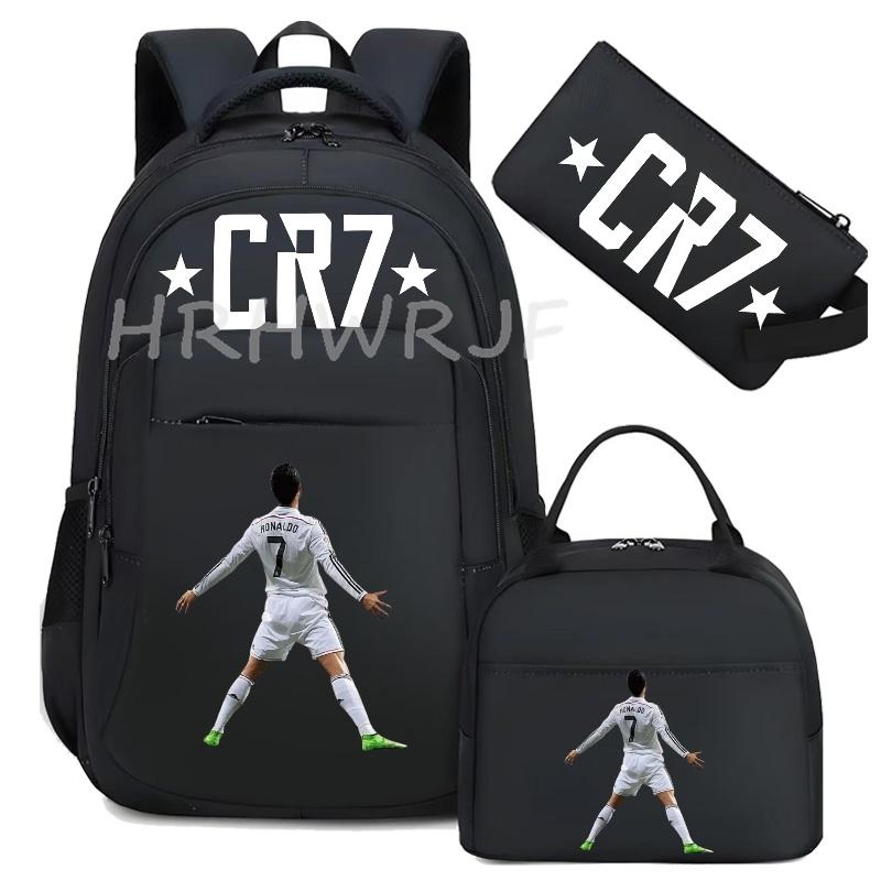 Sports CR7 Camouflage Backpacks With Lunch Bag Men&Women's Casual Canvas School Bags Simple Dual-Shoulder Bag Laptop Travel Bag