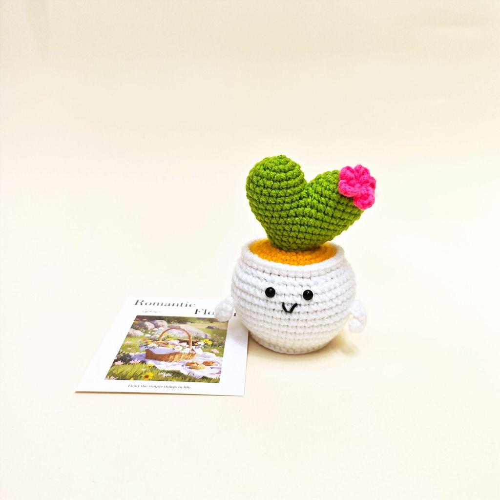 Tulip Cactus Heart Crochet Succulent Home Decor Plant