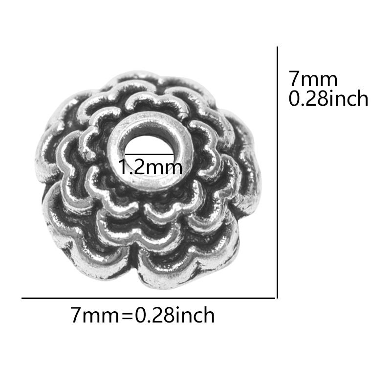 Bouchons de perles en alliage fleurs mélangées pour la fabrication de bijoux Charms Composants pour bijoux DIY Couleur argentée Accessoires vintage faits main