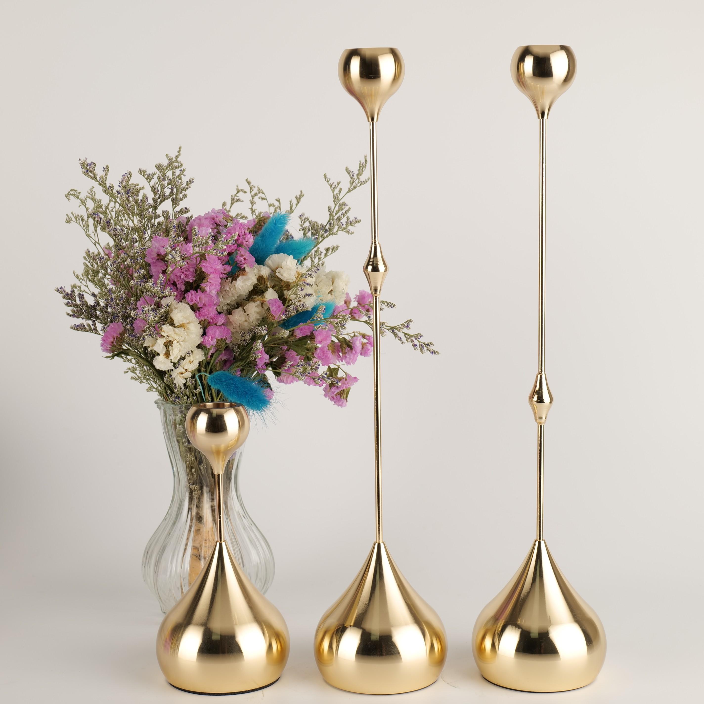 3pcs Waterdrop Design Candle Elegant Holder