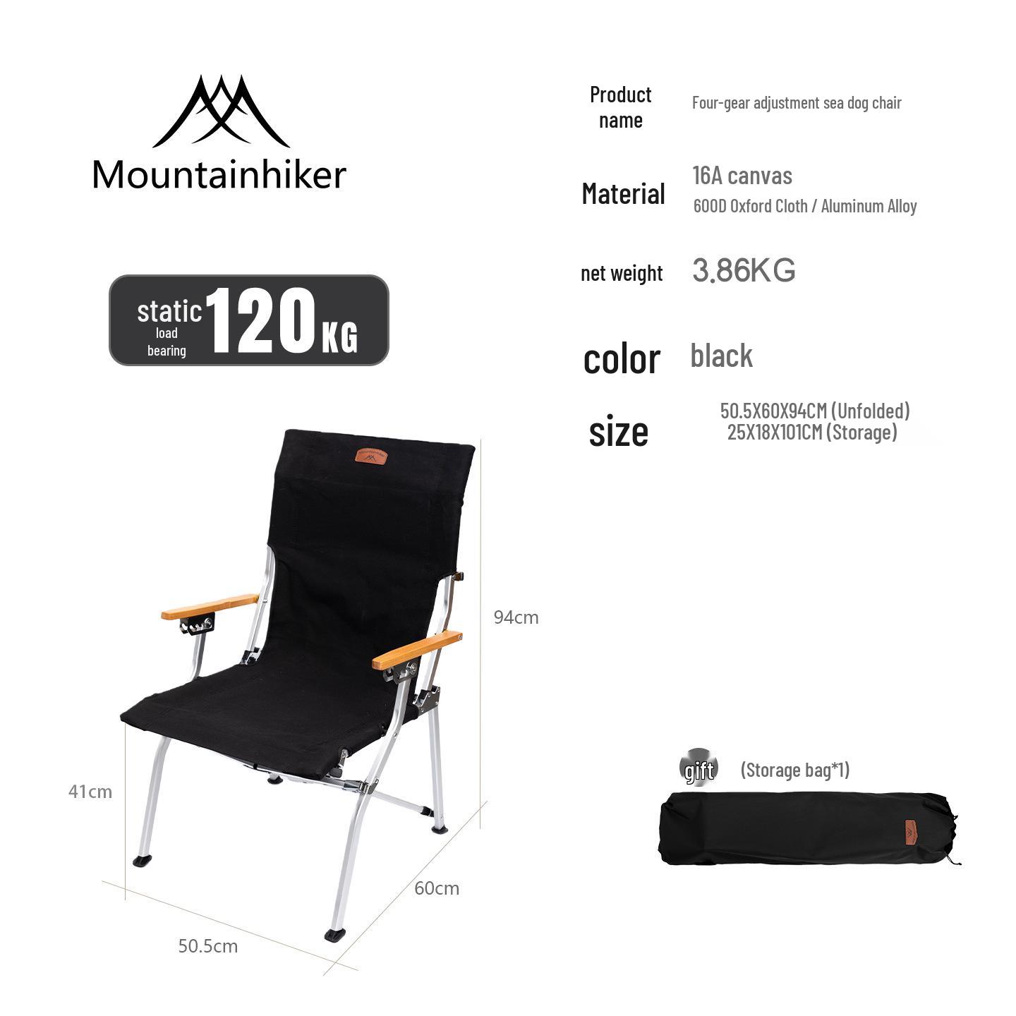Mountain Guest Foldable Dog Chair: Portable, Adjustable, and Convenient for Camping, Hiking, and Travel.