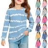 Girls' Long Sleeve Blouse - Round Neck Soft Waist Tunic