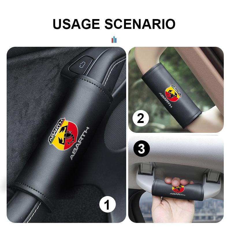 Car Door Pull Handle Cover Non-slip Leather Protective Case For Abarth Freemont Strada 500x Grande Punto Ducato Stilo Palio