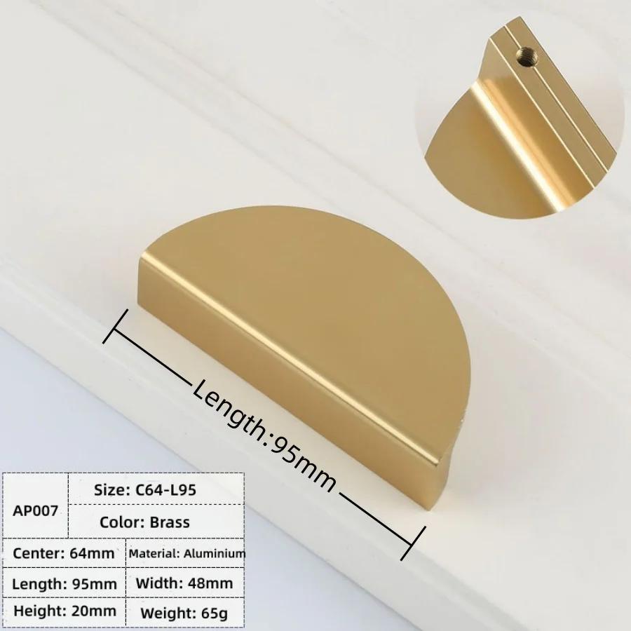 Modern Semicircle Cabinet Door Handles Cupboard Closet Furniture Door Handle Aluminum Alloy Half Round Drawer Pulls