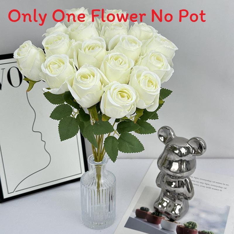 

Rose Elegant Flower With Silk Texture For Wedding Photography Home Decor White