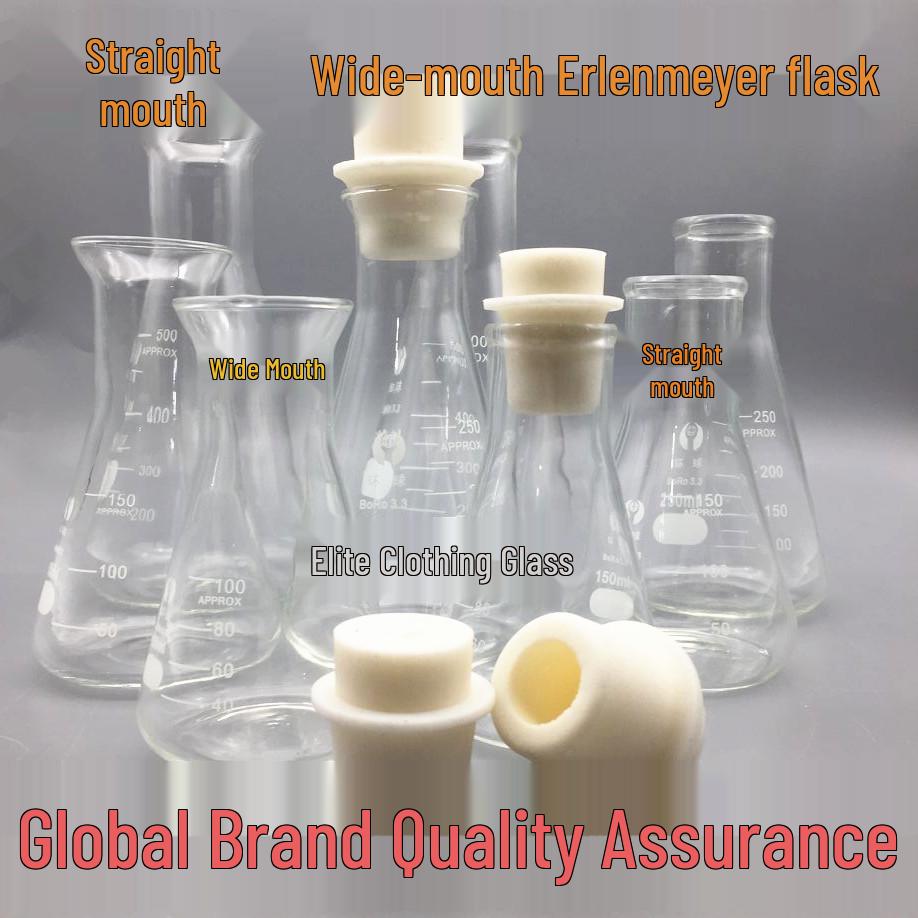 Heat-Resistant Thick Glass Triangular Flask with Silicone Stopper