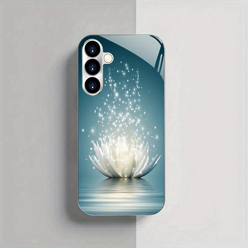 Gilded water lily electroplated silver Phone Case for Samsung Galaxy S26 S25 S24 S23 S22 S20 FE Ultra Plus anti drop Cover