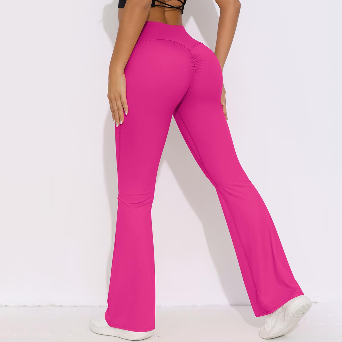 

Nessaj спортивные расклешенные брюки женские с высокой талией расклешенные леггинсы для йоги фитнес повседневные брюки M