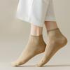 Women's Spring and Summer Short Socks Milk Tea Series Solid Color Double-needle Vertical Combed Cotton Women's Socks