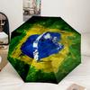 Umělecký deštník s brazilskou vlajkou, 8-dílný, pro cestování, kempování, běžné použití, lehký, přenosný, nezbytný pro každou rodinu, dárek k svátku