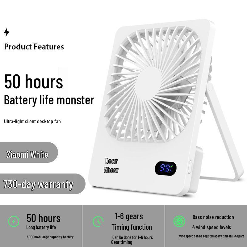 Rechargeable Strong Wind Compact Fan for Dorms, Offices, and Camping
