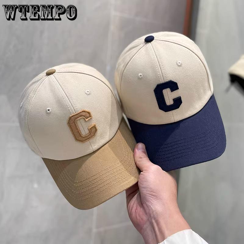 Female Letter Color Blocked Duck Tongue Hat for Spring and Summer Fashionable Couple Baseball Cap for Men