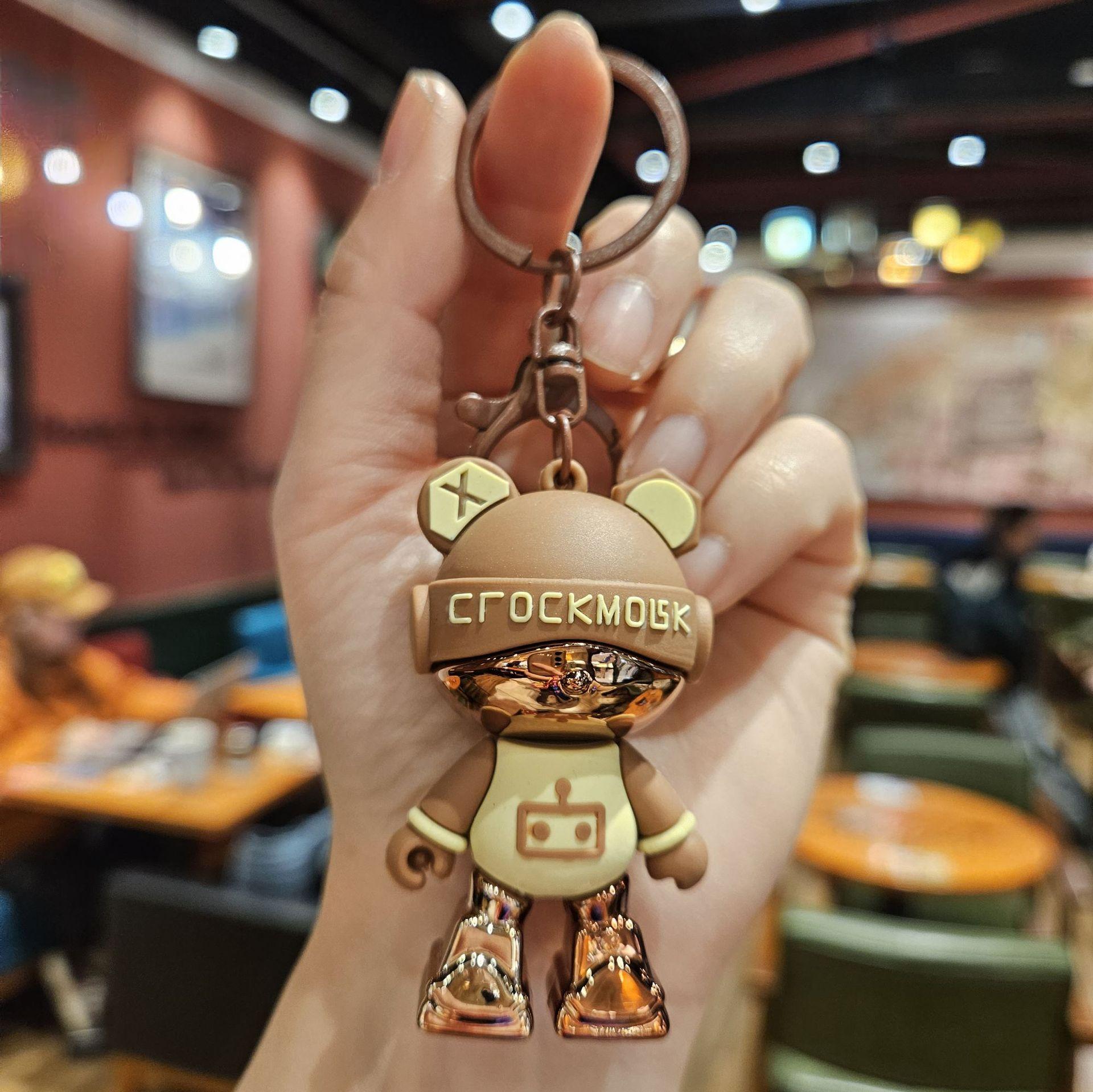 

Креативный мультяшный наушник в сборе брелок медведь крутой механический брелок медведь украшение для сумки кулон темно-коричневого