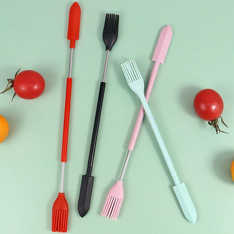 Silikon Mini Spatula Kavanoz Kazıyıcı Kepçe Ucu Uzun Çift Başlı Kozmetik Kaşığı