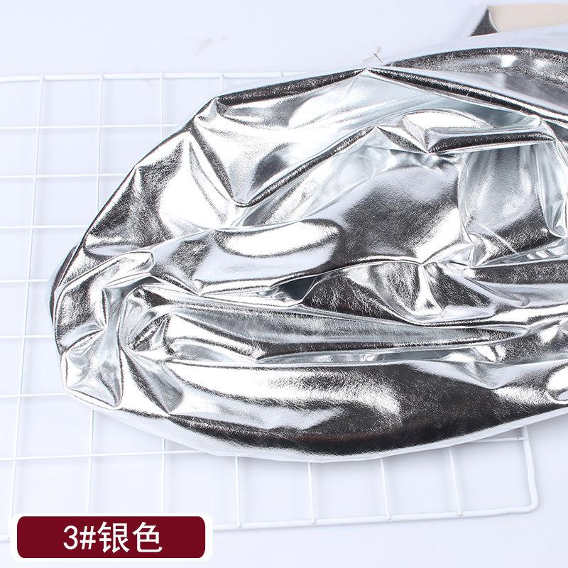 

Elastic Golden Reflective Fabric By The Meter for Stage Clothes Hats Decoration Sewing Plain Bronzing Cloth Smooth Skin-friendly 100cmX150cm