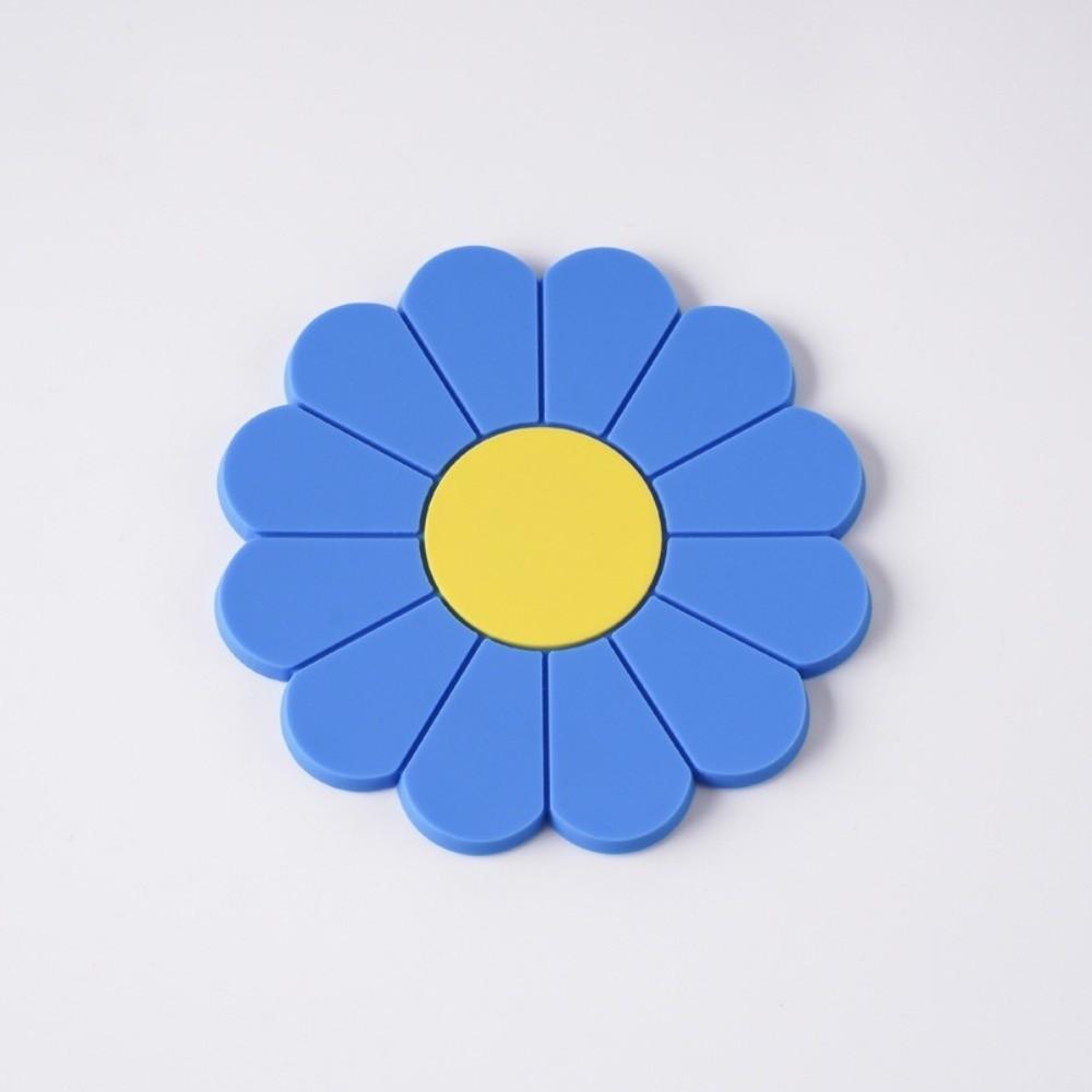 Flower Car Cup Coaster Anti-slip Silicone Cup Pad Durable Car Storage Mat  Car Interior