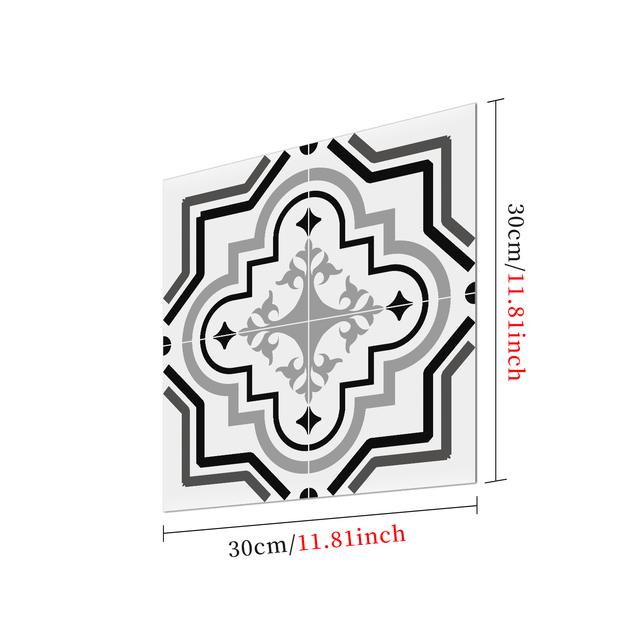 

1 шт., декоративные наклейки для напольной плитки, португальский стиль плитки, домашние самоклеящиеся ПВХ, водонепроницаемые, матовые, утолщенные, нескользящие напольные наклейки 30X30 см PTF02