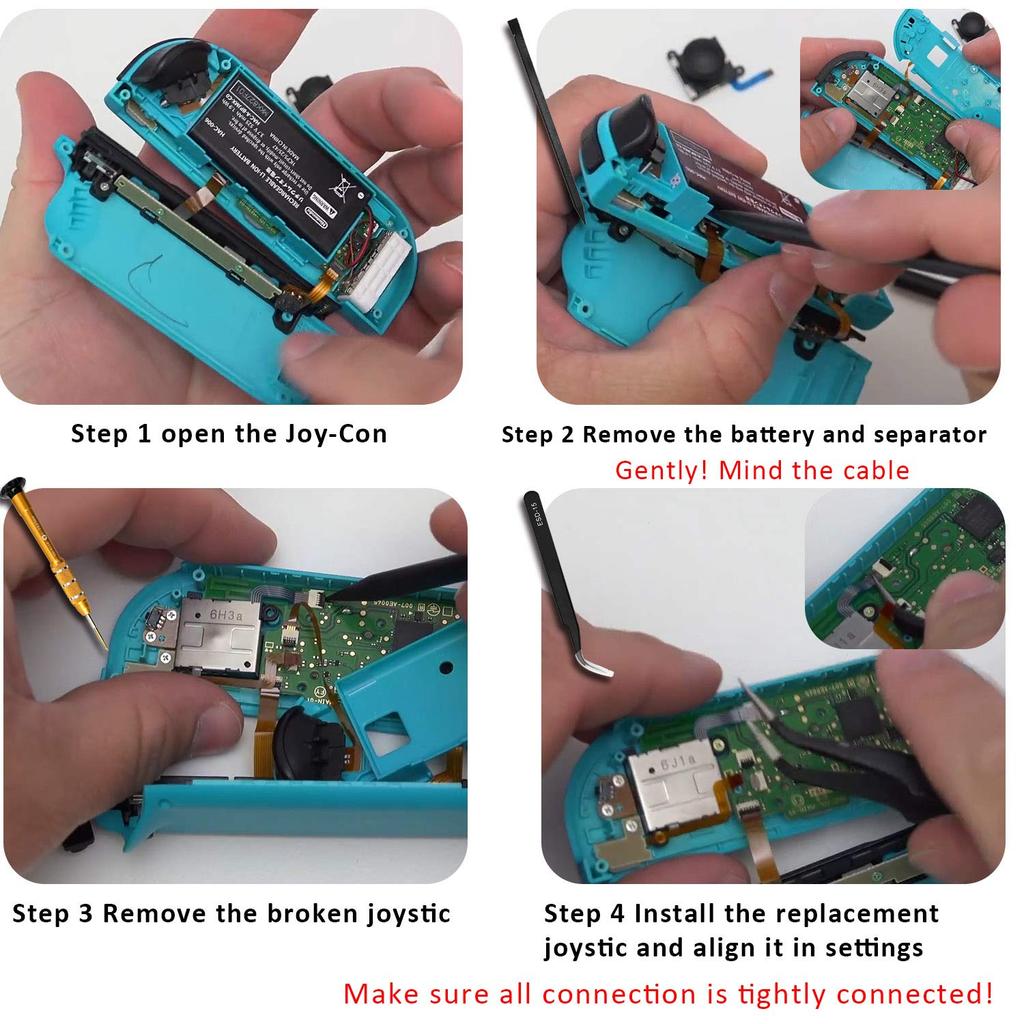 For Joycon Joystick Replacement 4 Pack for Fix Drift Nintendo Switch Joy-Con Controller & Switch Lite Joystick Replacement
