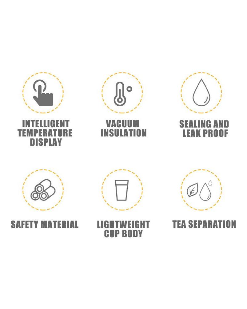 200ML Temperature Display Smart Thermos Water Bottle Intelligent Stainless Steel Vacuum Flasks Thermoses Coffee Cup