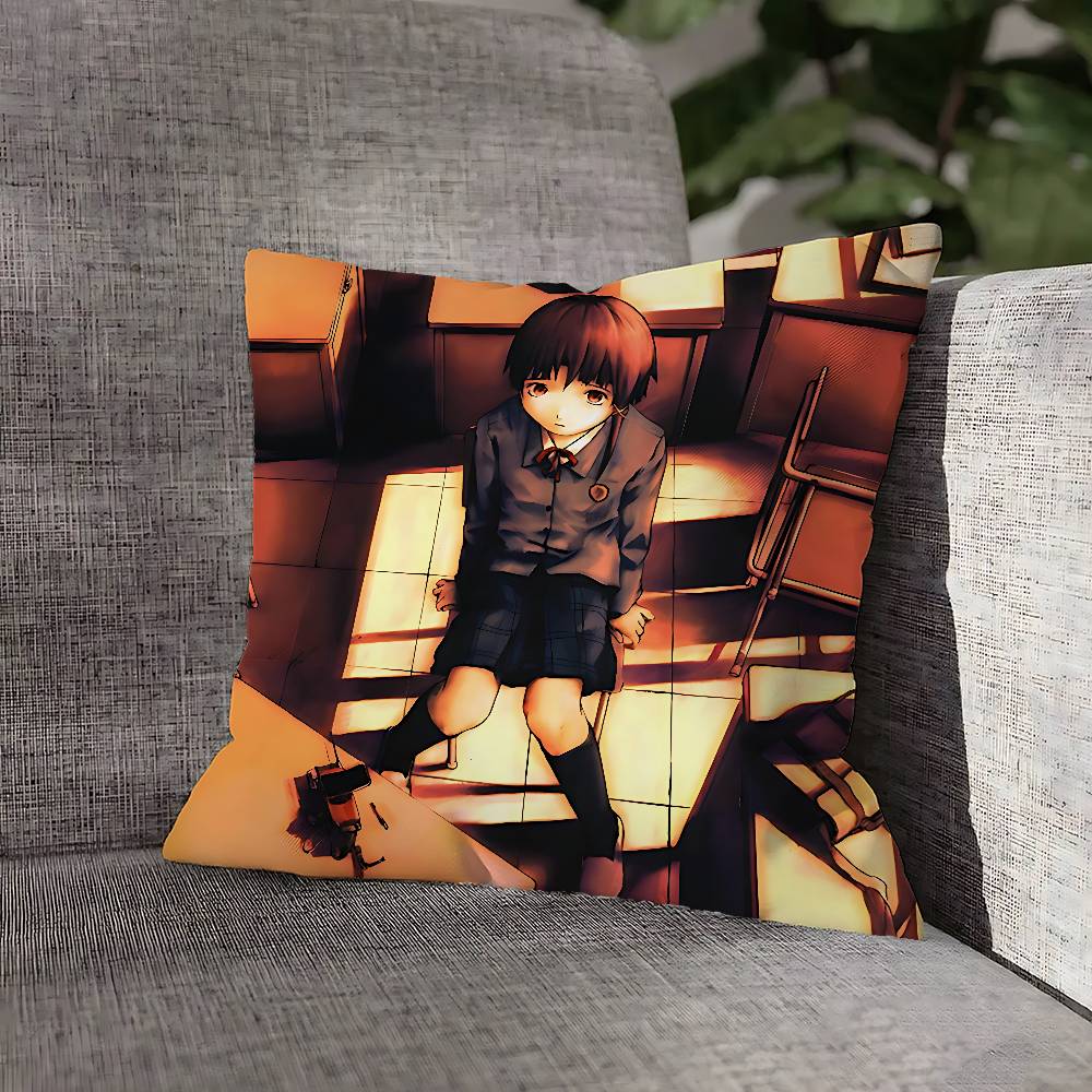 Lain Iwakura S-Serial Experiments Pillow Case For Sofa Decor Car Office Room Printing Cushion Cover Decorations and Protector