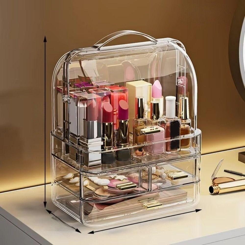 Clear Makeup Storage Rack Drawer Style Lipstick Holder Large Lip Gloss Storage Stand  for Bathroom