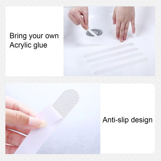 1 Pack PEVA Bathtub Strip Non-slip Waterproof Strong Adhesive Shower Sticker for Bathroom