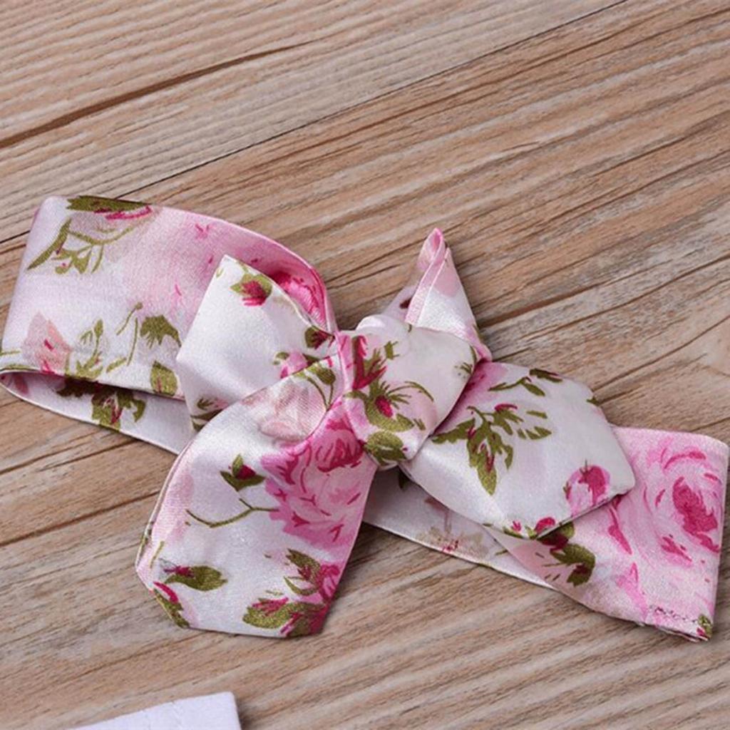 Girls Bronzing Letter Short-sleeved Top + Floral Pants + Foot Cover + Headgear Set (4-piece Set)