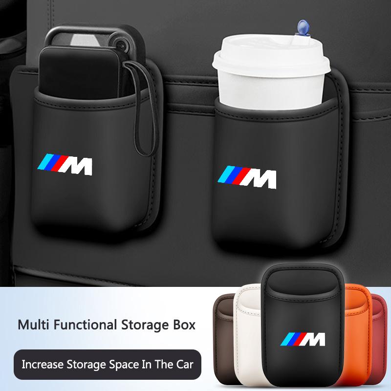 Leather Car Door Water Cup Holder Back Seat Drink Rack Storage Box For BMW M Emblem E46 E36 E34 F10 E90 F30 E60 F30 E30 E92 E87 ulcr72