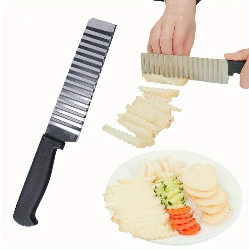 Potato Cutter Potato Chip Cutter Stainless Steel Serrated Blade