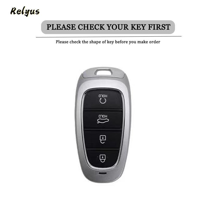 TPU Car Key Case for Hyundai Tucson Solaris Sonata Hybrid NEXO NX4 Santafe Dn8 4 Buttons 2020 2021 2022 Keyless Protection Cover