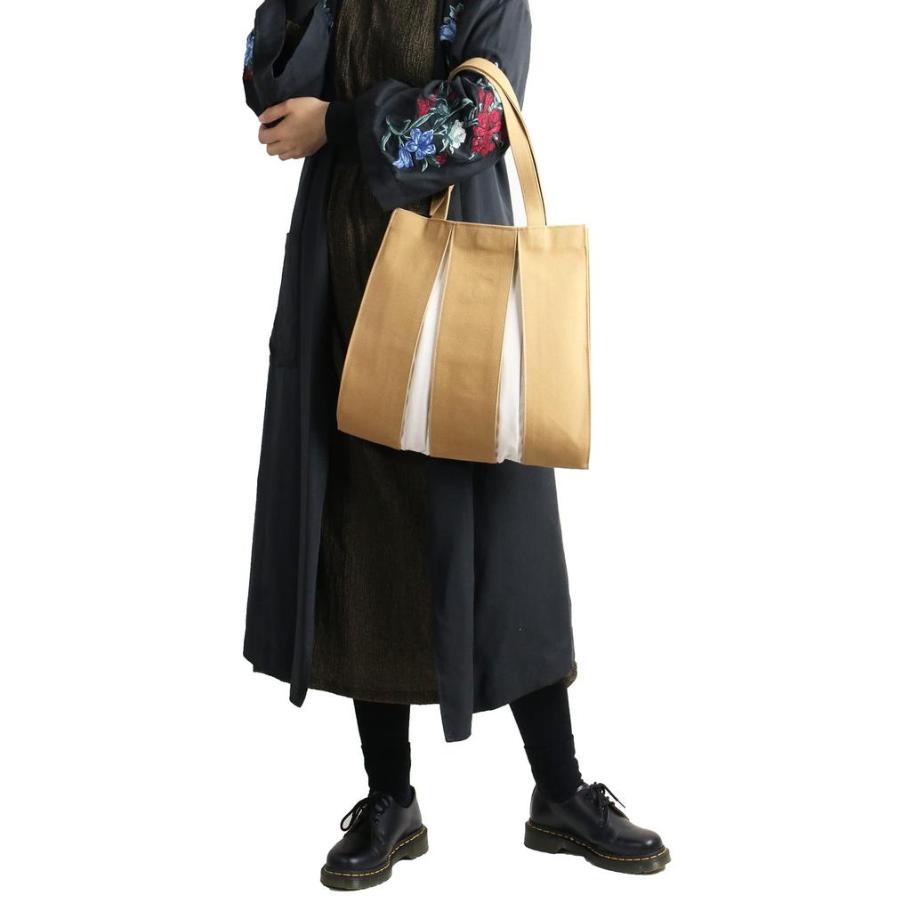 Ougi Canvas Tote Bag MH Made in Japan Kyoto Taška přes rameno Lehká Dojíždění s háčkem Kompatibilní s velikostí A4 [KOSHO] (6. Velbloud/Ivory)