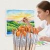 20/50/100 Pcs Wood Handle Painting Brushes Set Art Round Flat Hair Nylon Hair Paint Brush For Acrylic Watercolor