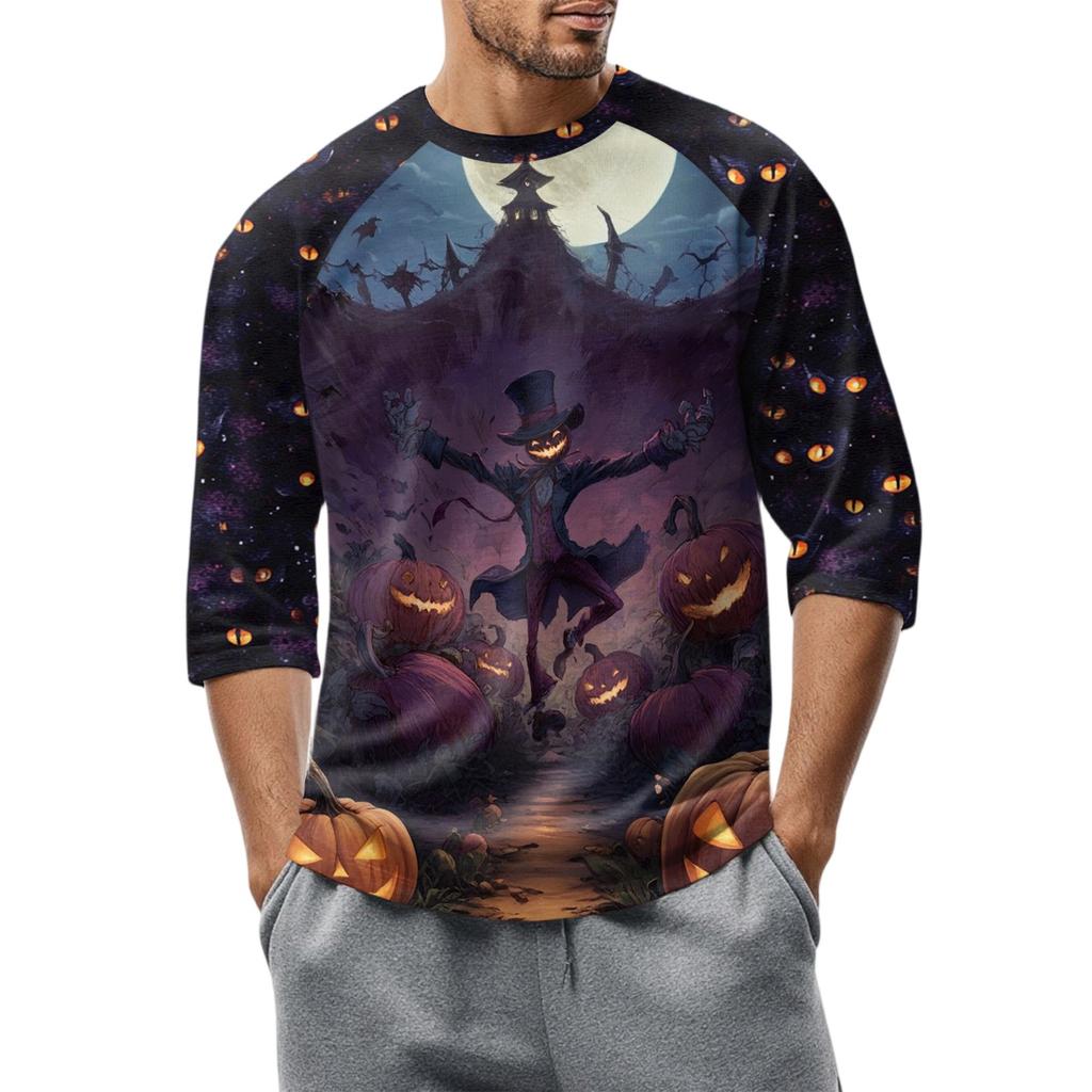 Men's Round Neck Plunger Sleeve T-Shirt Top