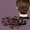 Pince à cheveux coréenne rétro à strass - Grand style bec de canard pour chignon