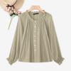 ZANZEA Women Casual Round Neck Loose Long Sleeve Blouse