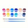12-Color Acrylic Paint Strips with Plaster Doll for Kids DIY Graffiti, 3ml Each