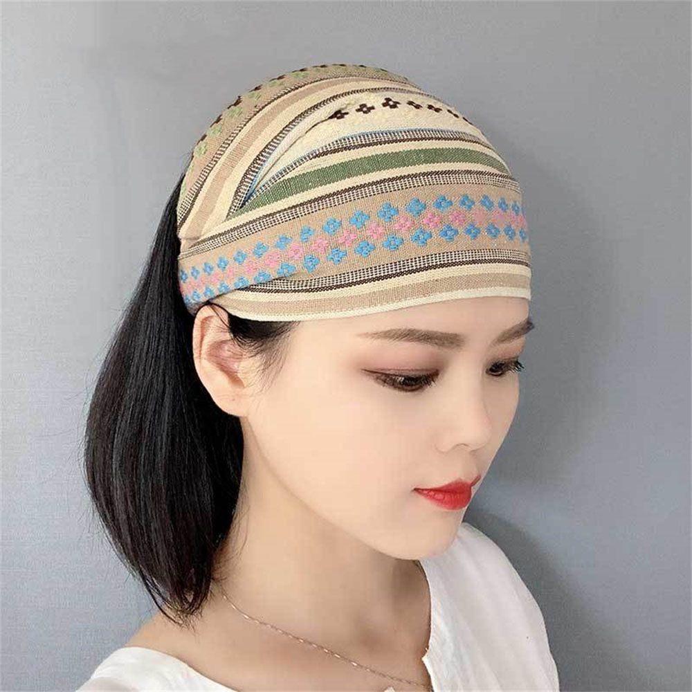 Trend Elastic Hair Bands Striped Wide Head Wrap Turban H eadband Hair S carf