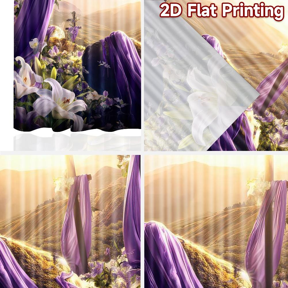 2D Flat Photography Backdrop Party Backdrop Easter Sunrise with Crosses 100% Polyester Family Party Decoration for Suitable