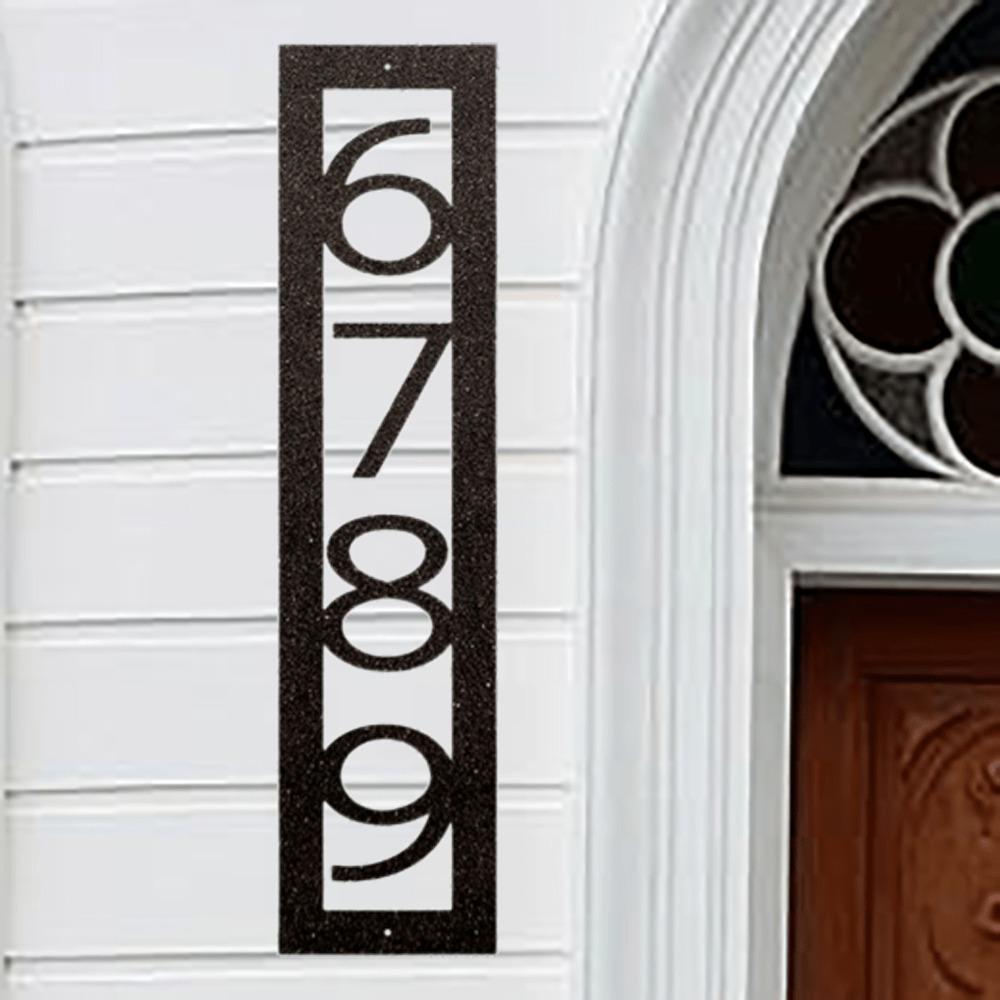 Vertical Metal House Number Modern Style Address Plate