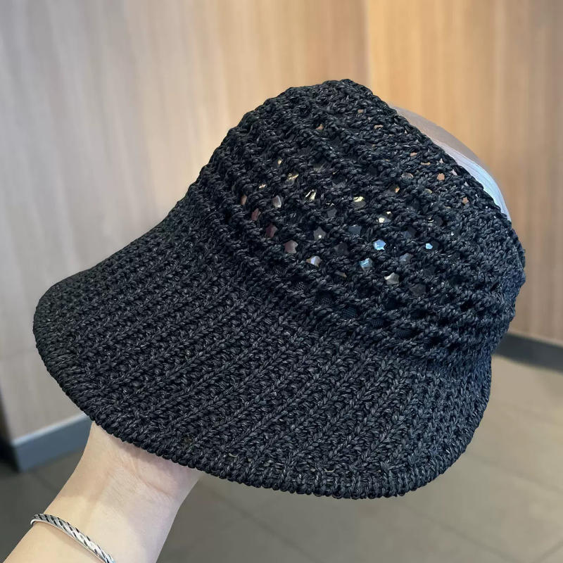 Korean-Style Women'S Open-Top Sun Hat Summer Outdoor Breathable Design Face Slimming Hollow Sun Protection Hat