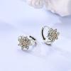 925 Silver Hoop Earrings Bow Bee Cherry Butterfly Feather CZ Zircon Earrings For Women DIY Making Jewelry Gift