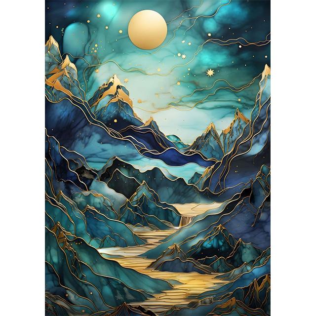 

Великолепный Изумрудный Золотой Растение Пейзаж Принты Постер Холст Картина Современное Настенное Искусство Картины Гостиная Спальня Домашнее Украшение 21x30cm No Framed